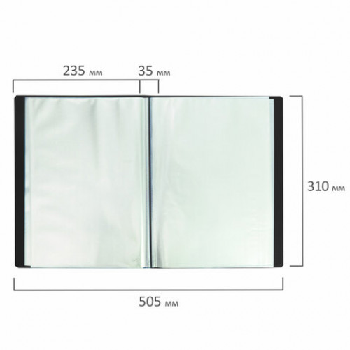 Папка 100 вкладышей BRAUBERG Office, черная, 0,8 мм, 222641