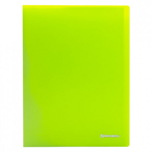 Папка 40 вкладышей BRAUBERG Neon, 25 мм, неоновая, зеленая, 700 мкм, 227452
