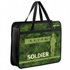 Папка на молнии с ручками BRAUBERG А4, 1 отделение, пластик, ширина 80 мм, Soldier, 270870 Папка на молнии с ручками BRAUBERG А4, 1 отделение, пластик, ширина 80 мм, Soldier, 270870