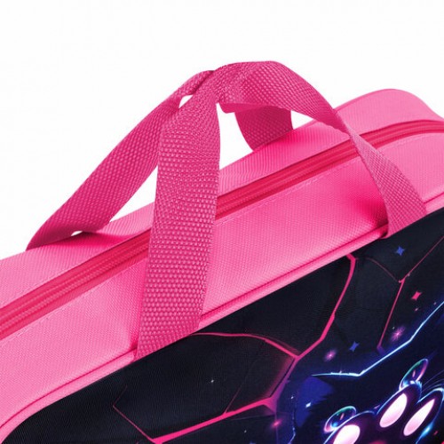 Папка на молнии с ручками BRAUBERG А4, 1 отделение, полиэстер, 80 мм, Pink lava, 273299