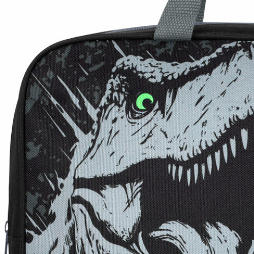 Папка на молнии с ручками BRAUBERG А4, 1 отделение, полиэстер, 80 мм, Scary dino, 273308