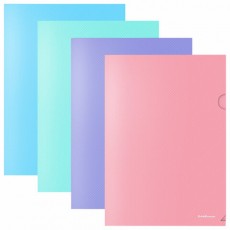 Папка-уголок ERICH KRAUSE Diagonal Pastel, ассорти, 0,18 мм, 50170