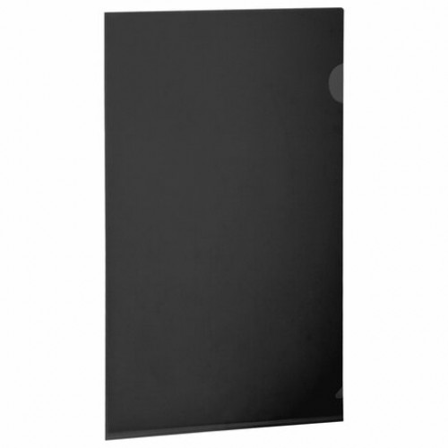 Папка-уголок прозрачная, А4, BRAUBERG UNIVERSAL, черная, 0,10 мм, 273046