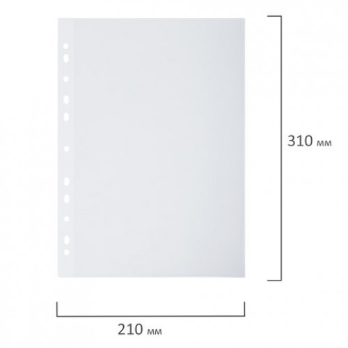 Папки-уголки с перфорацией прозрачные, до 40 листов, ПЛОТНЫЕ 0,18 мм, комплект 10 шт., BRAUBERG, 226827