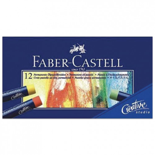 Пастель масляная художественная FABER-CASTELL Oil Pastels, 12 цветов, круглое сечение, 127012