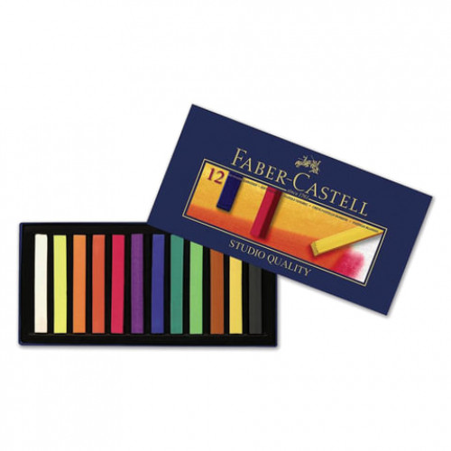 Пастель сухая художественная FABER-CASTELL Soft pastels, 12 цветов, квадратное сечение, 128312