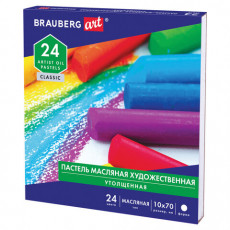 Пастель масляная художественная BRAUBERG ART CLASSIC, УТОЛЩЕННАЯ, 24 цвета, круглое сечение, 181452 Пастель масляная художественная BRAUBERG ART CLASSIC, УТОЛЩЕННАЯ, 24 цвета, круглое сечение, 181452