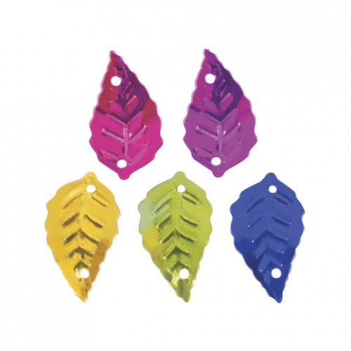 Пайетки для творчества Листья, 5 цветов, 15 мм, 20 грамм, ОСТРОВ СОКРОВИЩ, 661280