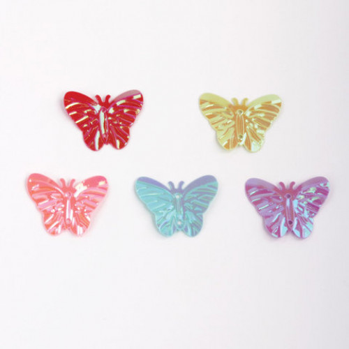 Пайетки для творчества Бабочки, яркие, цвет ассорти, 5 цветов, 15 мм, 20 грамм, ОСТРОВ СОКРОВИЩ, 661281