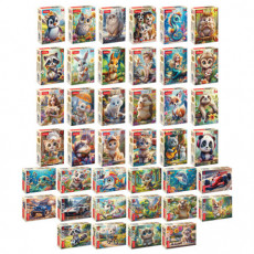 Пазл картонный 54 элемента ОЧАРОВАТЕЛЬНЫЕ МОРДАШКИ, АССОРТИ, 40 видов, 175х130 мм, HATBER