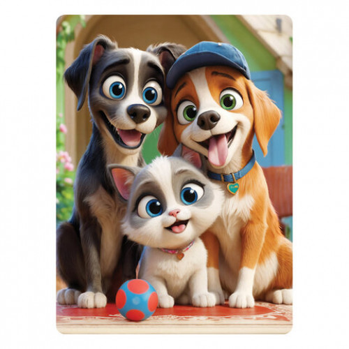 Пазл картонный 54 элемента ОЧАРОВАТЕЛЬНЫЕ МОРДАШКИ, АССОРТИ, 40 видов, 175х130 мм, HATBER