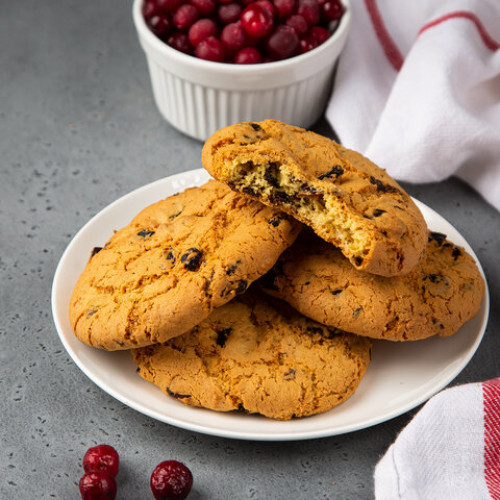 Печенье сахарное FALCONE Cookies с клюквой и кукурузной мукой, 200 г, картонная упаковка, MC-00013547