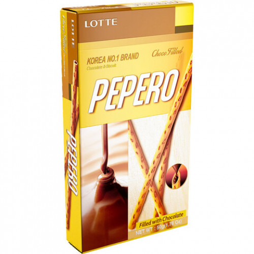 Печенье-соломка LOTTE Pepero Choco Field с шоколадной начинкой, 50 г, Корея, 24