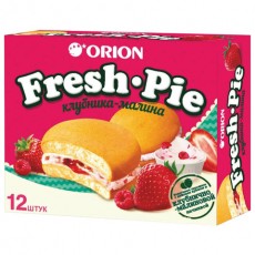 Печенье ORION Fresh-Pie Strawberry-raspberry, клубника малина, 300 г, (12 штук х 25 г), ш/к 54607, О0000017465