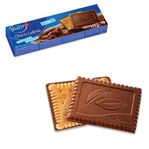 Печенье BAHLSEN (Бальзен) Choco Leibniz Milk, сливочное в молочном шоколаде, 125 г, Германия, 4386