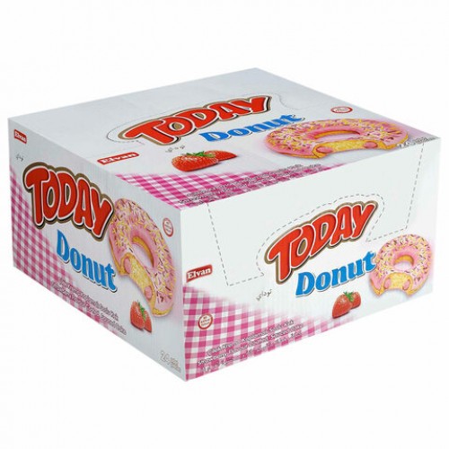 Кекс TODAY Donut, со вкусом клубники, ТУРЦИЯ, 24 штуки по 40 г в шоу-боксе, 1367