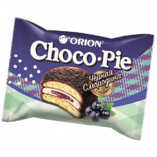 Печенье ORION Choco Pie Black Currant темный шоколад с черной смородиной, 360 г (12 штук х 30 г), О0000013002