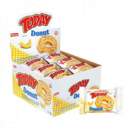 Кекс TODAY Donut со вкусом банана, ТУРЦИЯ, 24 штуки по 40 г в шоу-боксе, 1369