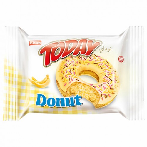 Кекс TODAY Donut со вкусом банана, ТУРЦИЯ, 24 штуки по 40 г в шоу-боксе, 1369