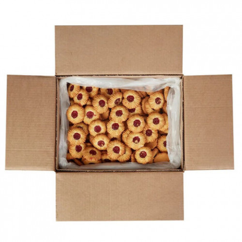 Печенье ЯШКИНО Курабье с вишнёвым джемом сдобное, гофрокороб 4 кг, ЯП815