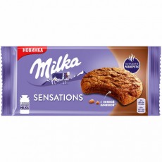 Печенье MILKA (Милка) Sensations с какао и шоколадной начинкой, 156 г, ш/к 86052, 101786