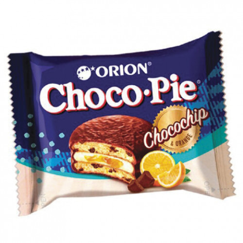 Печенье ORION Choco Pie Chocochip c апельсином и кусочками шоколада, 360 г (12 штук х 30 г), О0000013006