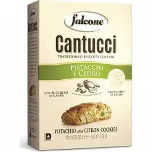 Печенье сахарное FALCONE Cantucci с фисташками и цедрой лимона, 180 г, картонная упаковка, MC-00013538