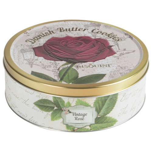 Печенье Датское BISQUINI (Бисквини) Vintage Rose Винтажная Роза, ассорти, жестяная банка, 400 г, 201614/ 101304