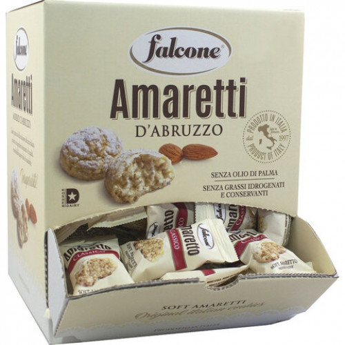 Печенье сдобное FALCONE Amaretti мягкое classico, 1 кг (100 шт. по 10 г), в коробке Office-box, MC-00014395