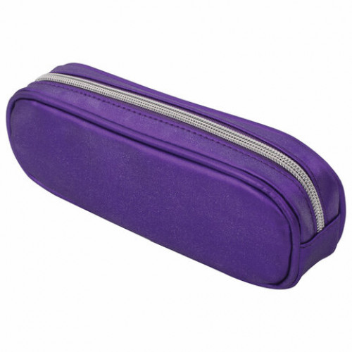 Пенал-косметичка BRAUBERG SPARKLE на молнии, мягкий, фиолетовый, 22х4х7 см, 270049