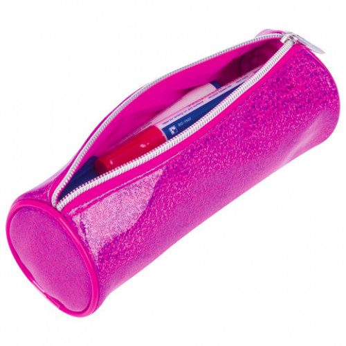 Пенал-тубус BRAUBERG, мягкий, Glitter Pink, 20х7х7 см, 229017