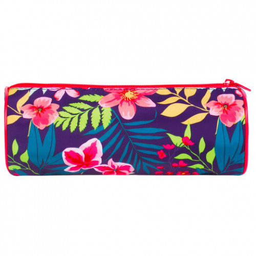 Пенал-тубус BRAUBERG, с эффектом Soft Touch, мягкий, Flower, 22х8 см, 229015