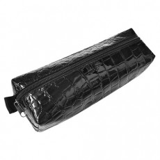 Пенал-косметичка BRAUBERG Ultra black, крокодиловая кожа, 20х6х4 см, 223909