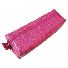 Пенал-косметичка BRAUBERG, крокодиловая кожа, 20х6х4 см, Ultra pink, 270850