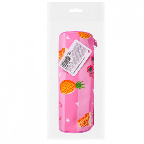 Пенал-тубус BRAUBERG, с эффектом Soft Touch, мягкий, Watermelon, 22х8 см, 229009