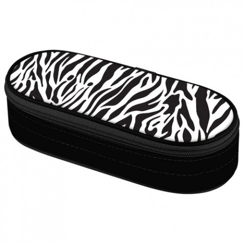 Пенал-футляр BRAUBERG, 1 отделение, органайзер, полиэстер, 22x9x5 см, Zebra, 271584
