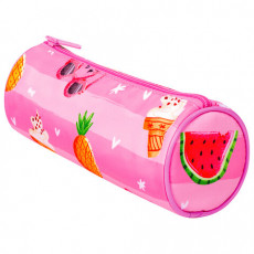 Пенал-тубус BRAUBERG, с эффектом Soft Touch, мягкий, Watermelon, 22х8 см, 229009