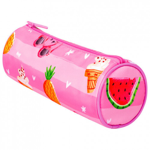 Пенал-тубус BRAUBERG, с эффектом Soft Touch, мягкий, Watermelon, 22х8 см, 229009