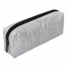 Пенал-косметичка BRAUBERG TYVEK, крафт-текстиль, серебристый, 21х5х8 см, 270044