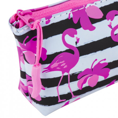 Пенал-косметичка BRAUBERG треугольный, мягкий, Flamingo, 22х3х8 см, 229254