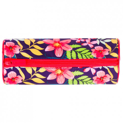 Пенал-тубус BRAUBERG, с эффектом Soft Touch, мягкий, Flower, 22х8 см, 229015