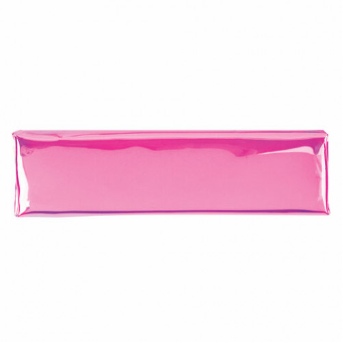 Пенал-косметичка ЮНЛАНДИЯ, мягкий, полупрозрачный Glossy, розовый, 20х5х6 см, 228984