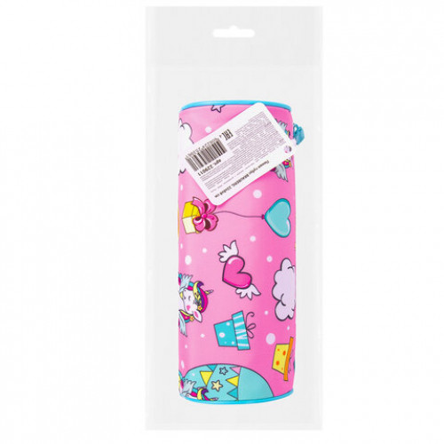 Пенал-тубус BRAUBERG, с эффектом Soft Touch, мягкий, Unicorn, 22х8 см, 229011