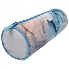 Пенал-тубус BRAUBERG, с эффектом Soft Touch, мягкий, Blue marble, 22х8 см, 271570