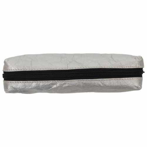 Пенал-косметичка BRAUBERG TYVEK, крафт-текстиль, серебристый, 21х5х8 см, 270044