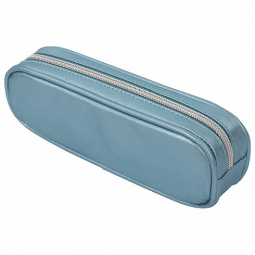 Пенал-косметичка BRAUBERG SPARKLE на молнии, мягкий, голубой, 22х4х7 см, 270051