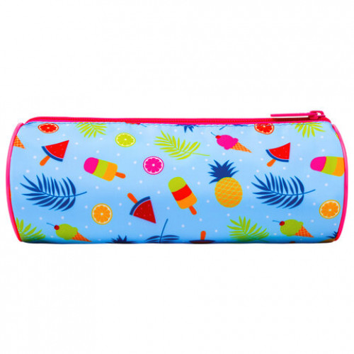 Пенал-тубус BRAUBERG, с эффектом Soft Touch, мягкий, Fruits, 22х8 см, 229014
