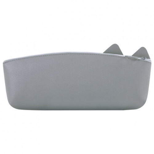 Пенал ЮНЛАНДИЯ ЮНИОР, 1 отделение, искусственная кожа, Gray kitty, 20х9х7 см, 273819