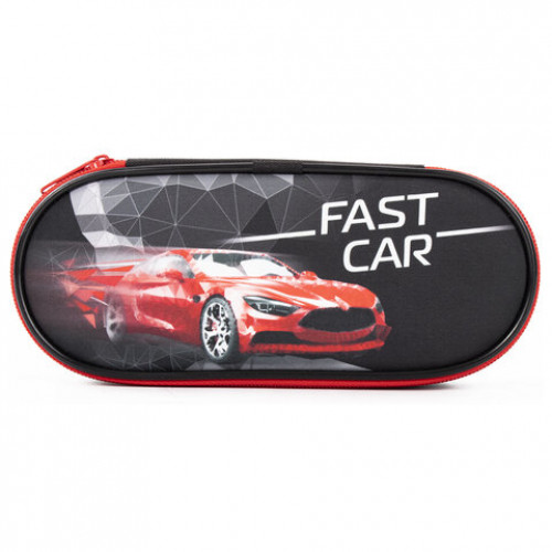 Пенал-футляр BRAUBERG, 1 отделение, ткань, 21x9x5 см, Fast car, 270376