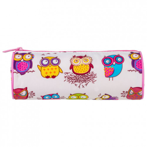 Пенал-тубус BRAUBERG, с эффектом Soft Touch, мягкий, Owls, 22х8 см, 229007